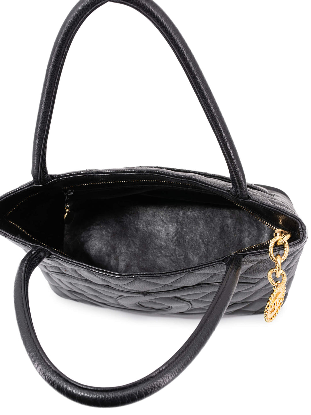 Top Quality Chanel CC Logo Caviar Quilted Leather Medallion Bag Black