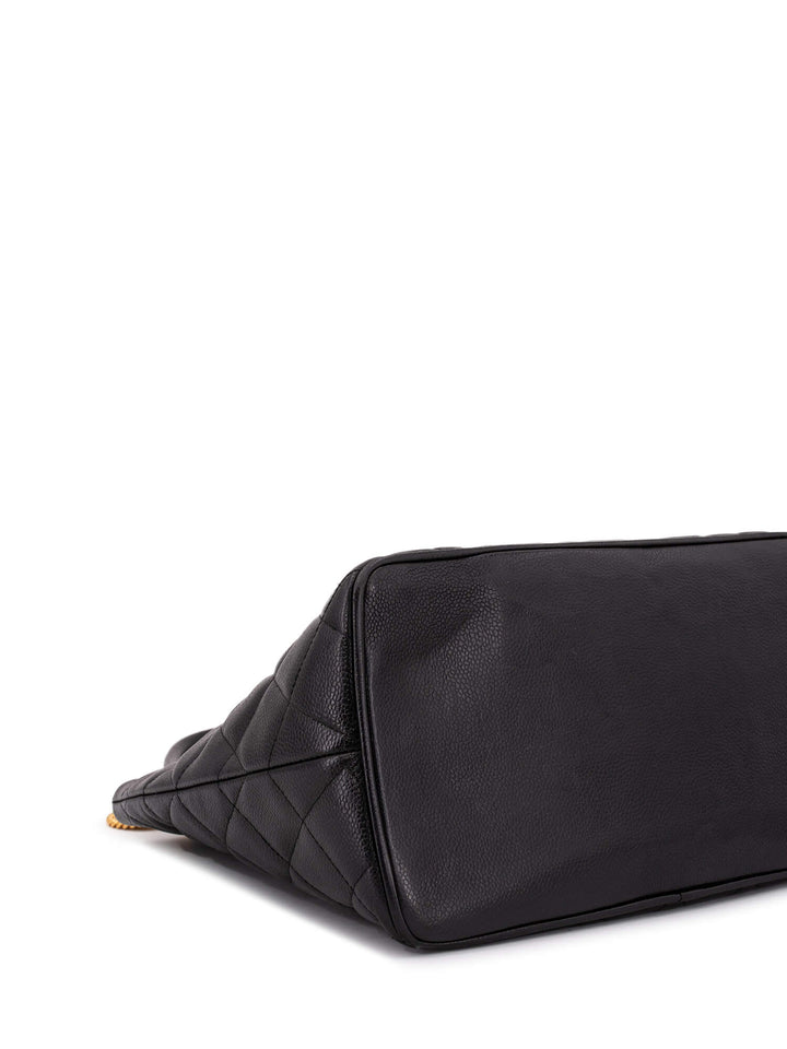 Top Quality Chanel CC Logo Caviar Quilted Leather Medallion Bag Black