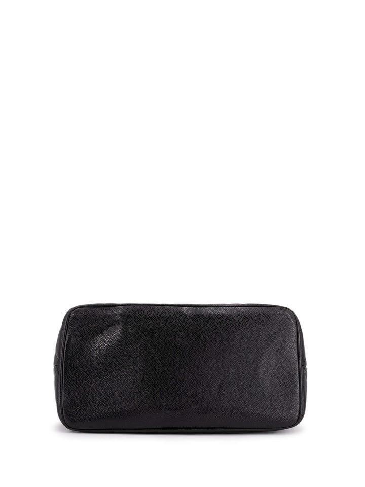Top Quality Chanel CC Logo Caviar Quilted Leather Medallion Bag Black