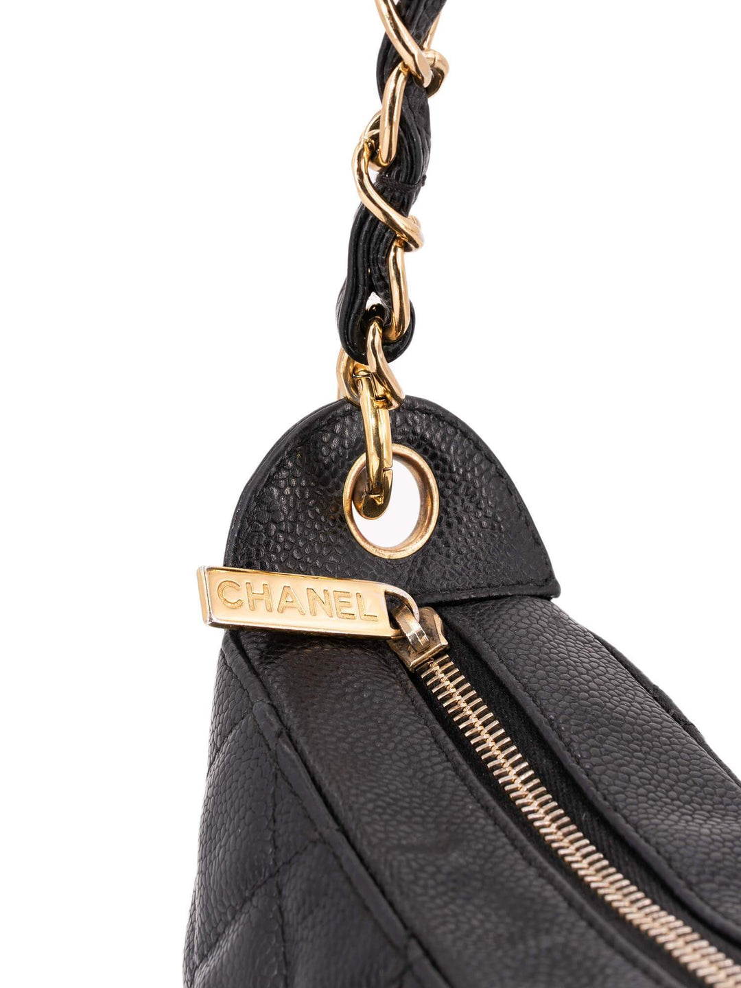 Top Quality Chanel CC Logo Caviar Quilted Shoulder Bag Black