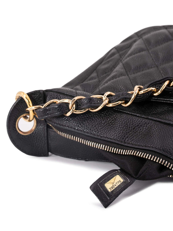 Top Quality Chanel CC Logo Caviar Quilted Shoulder Bag Black