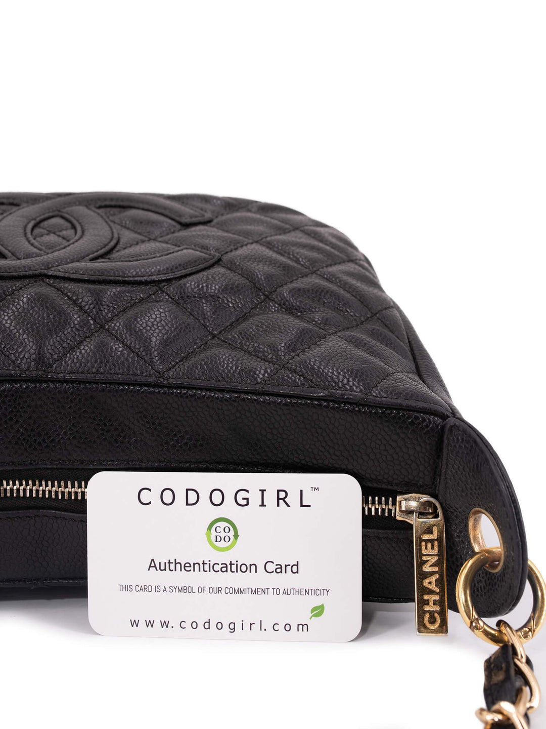 Top Quality Chanel CC Logo Caviar Quilted Shoulder Bag Black