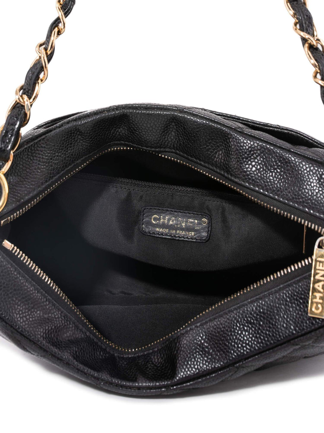 Top Quality Chanel CC Logo Caviar Quilted Shoulder Bag Black