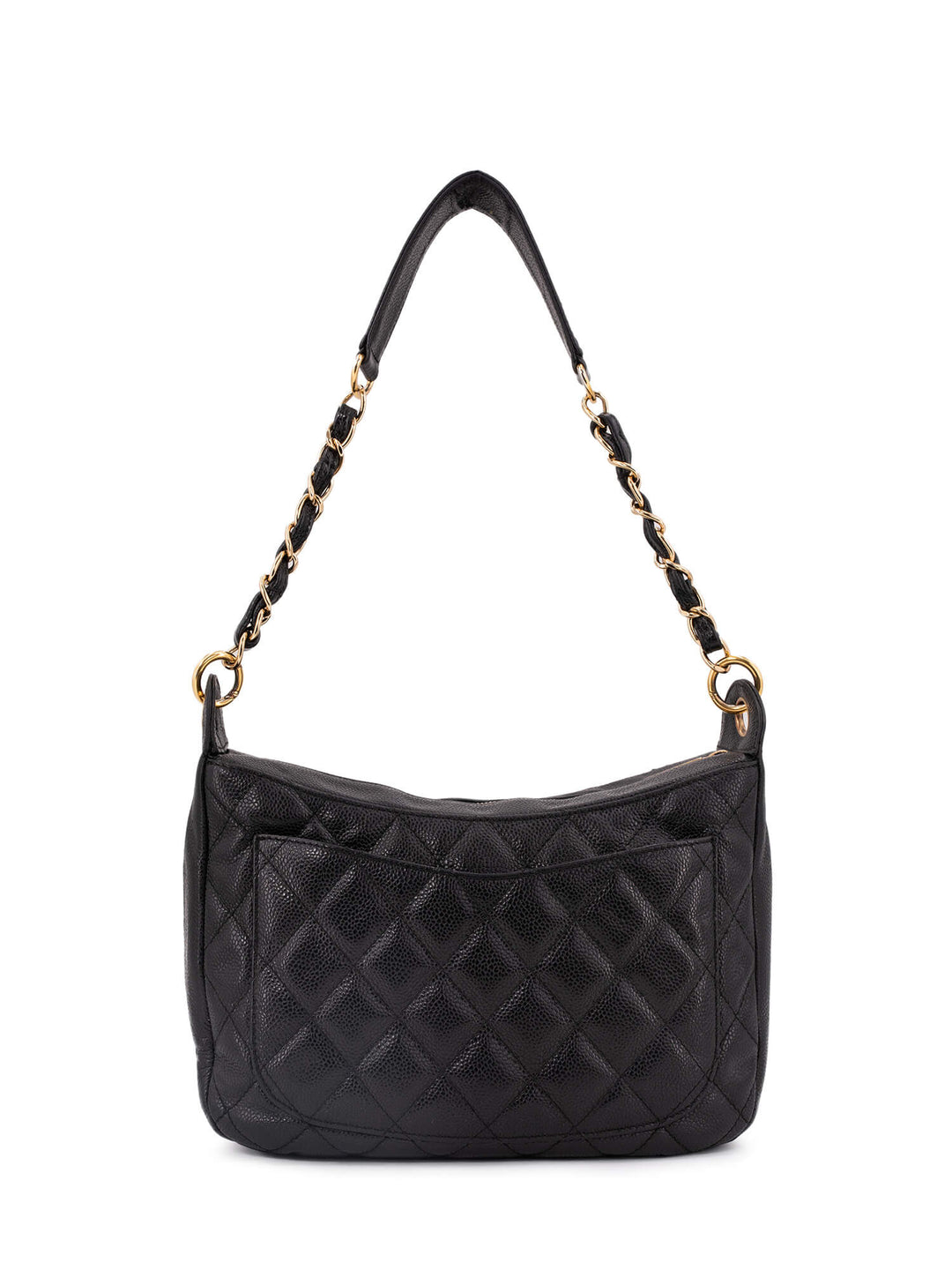Top Quality Chanel CC Logo Caviar Quilted Shoulder Bag Black