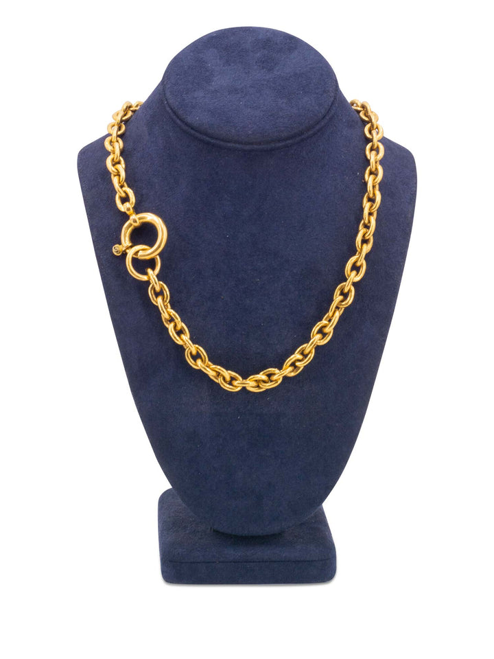 Top Quality Chanel CC Logo Chain Link Vintage Necklace Gold