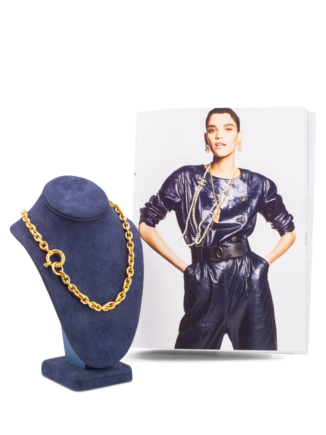 Top Quality Chanel CC Logo Chain Link Vintage Necklace Gold