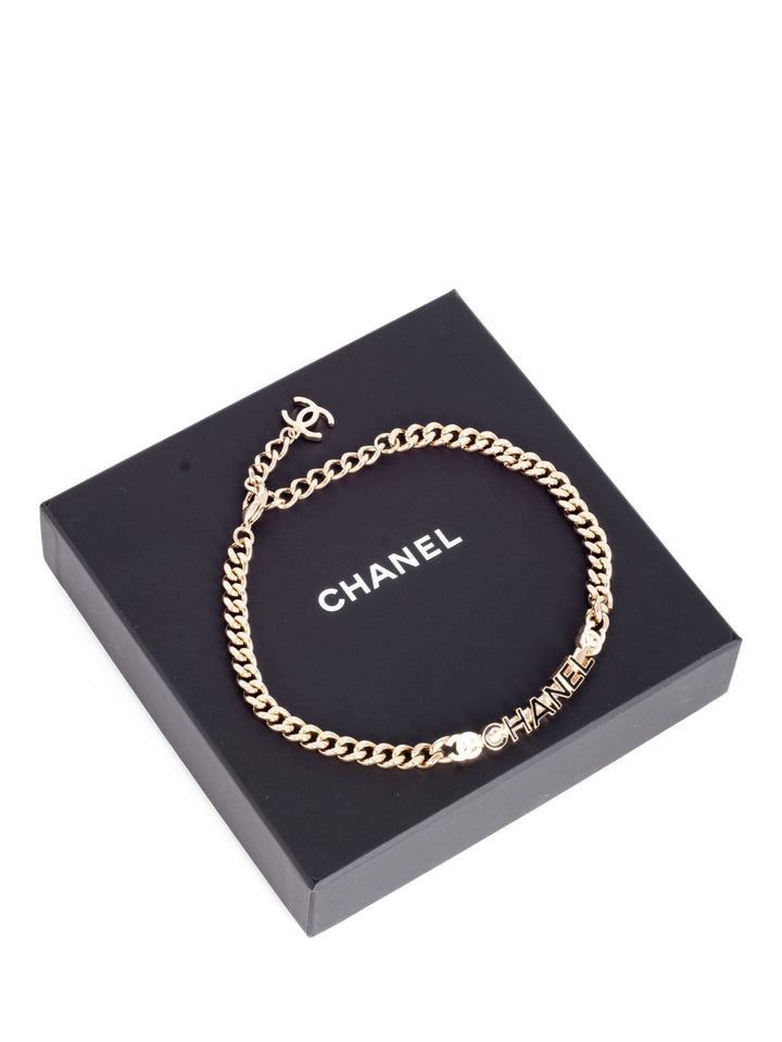 Top Quality Chanel CC Logo Chocker Necklace Gold
