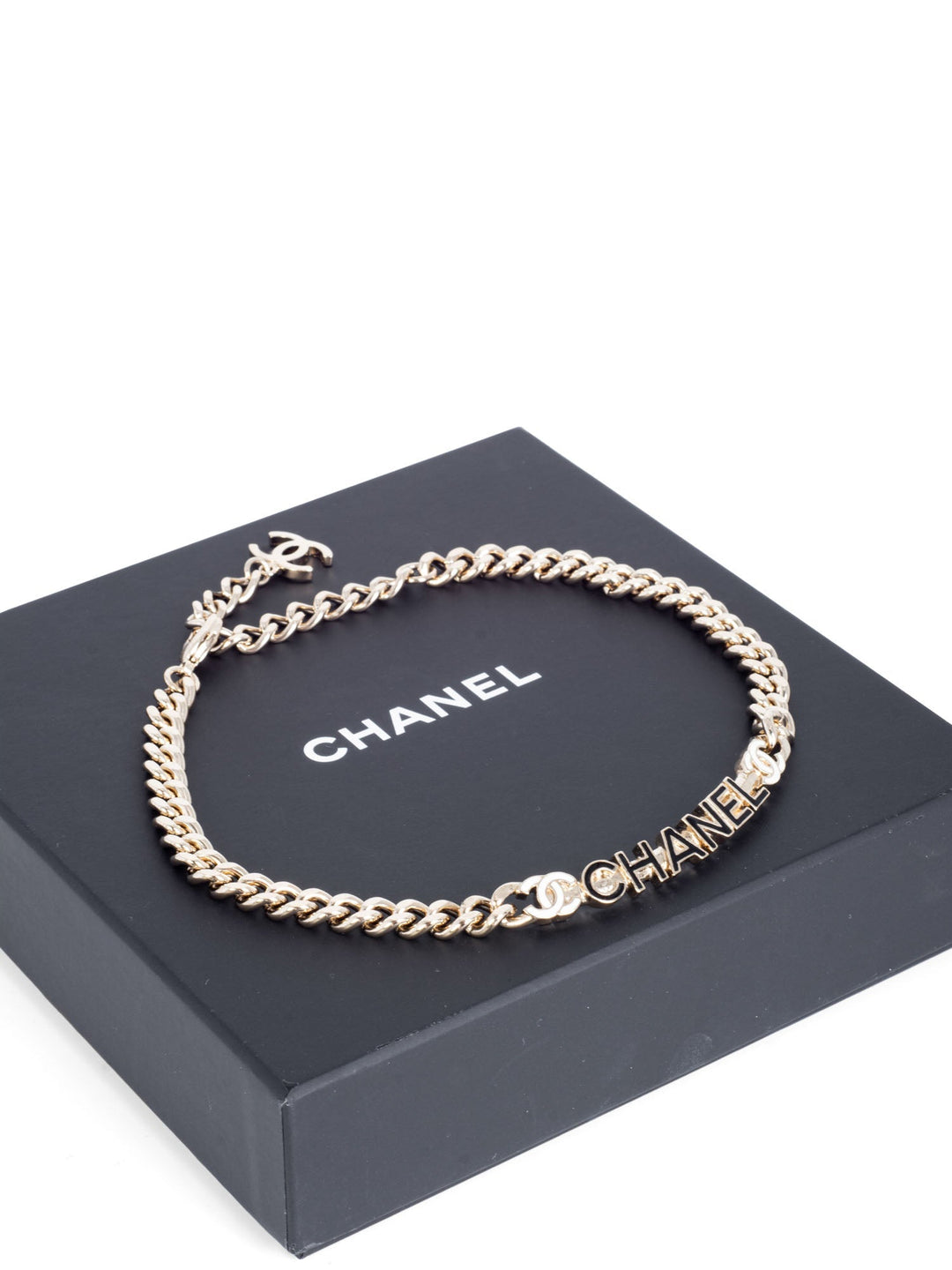 Top Quality Chanel CC Logo Chocker Necklace Gold