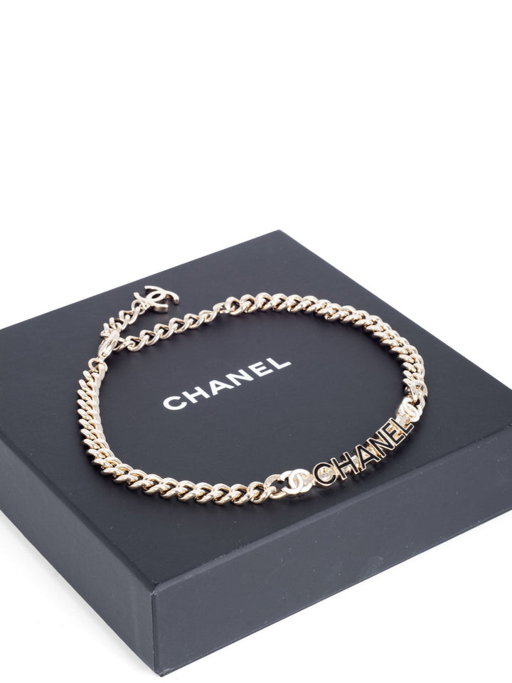 Top Quality Chanel CC Logo Chocker Necklace Gold