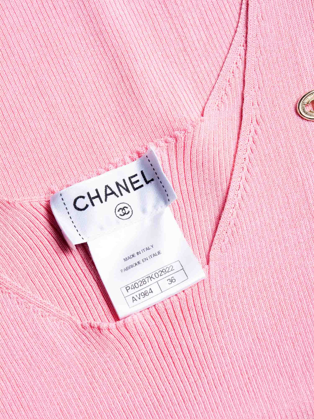 Top Quality Chanel CC Logo Cotton Silk Sleeveless Ribbed Tank Top Pink