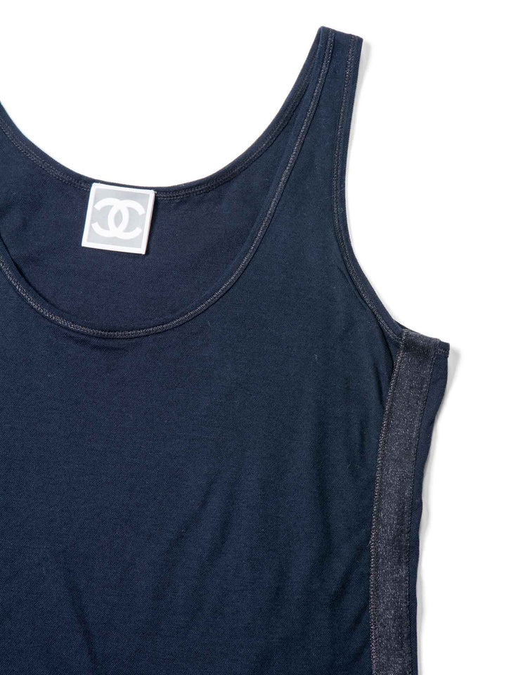 Top Quality Chanel CC Logo Cotton Sleeveless Tank Top Black