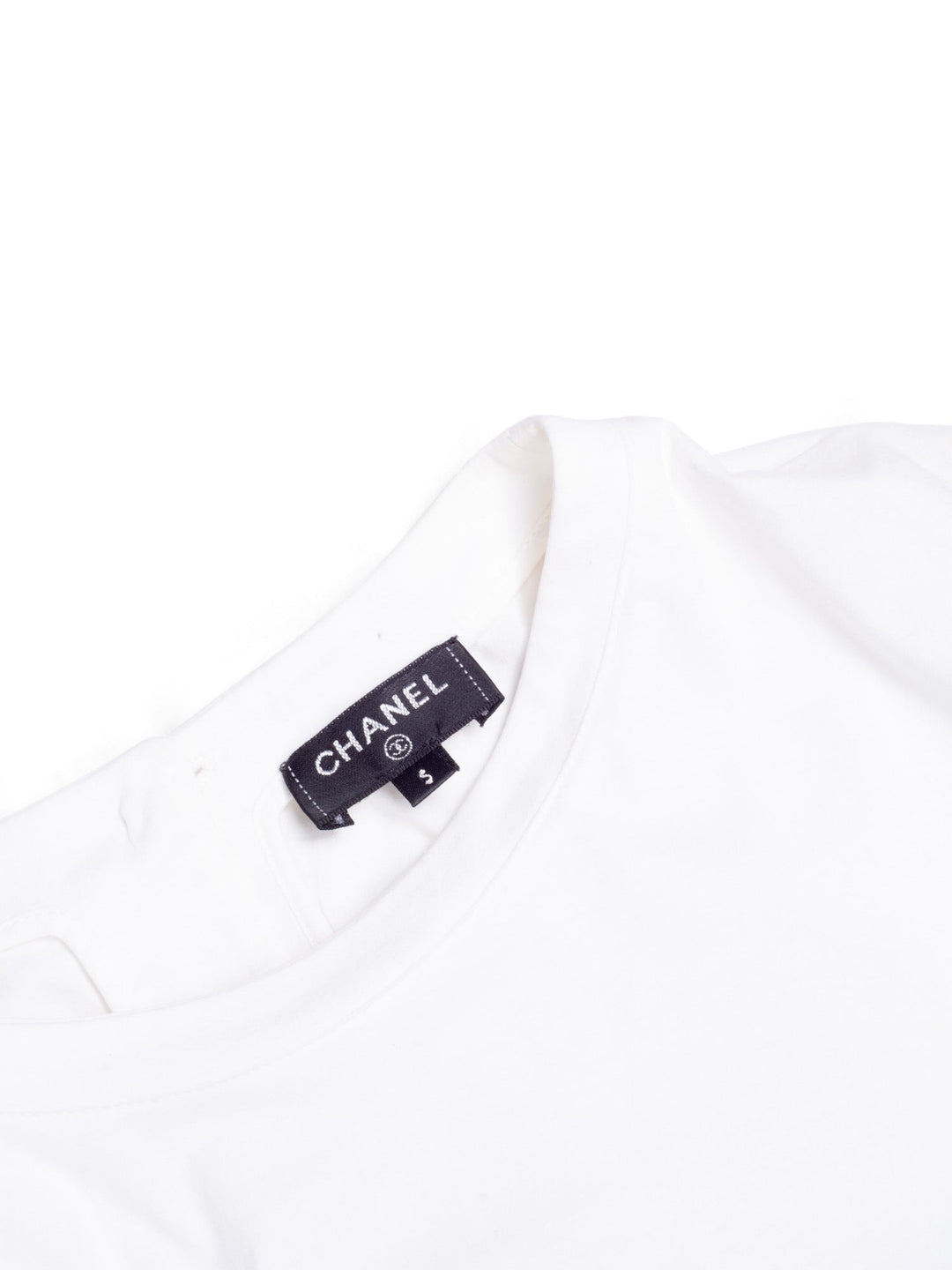 Top Quality Chanel CC Logo Cotton T-Shirt Dress White