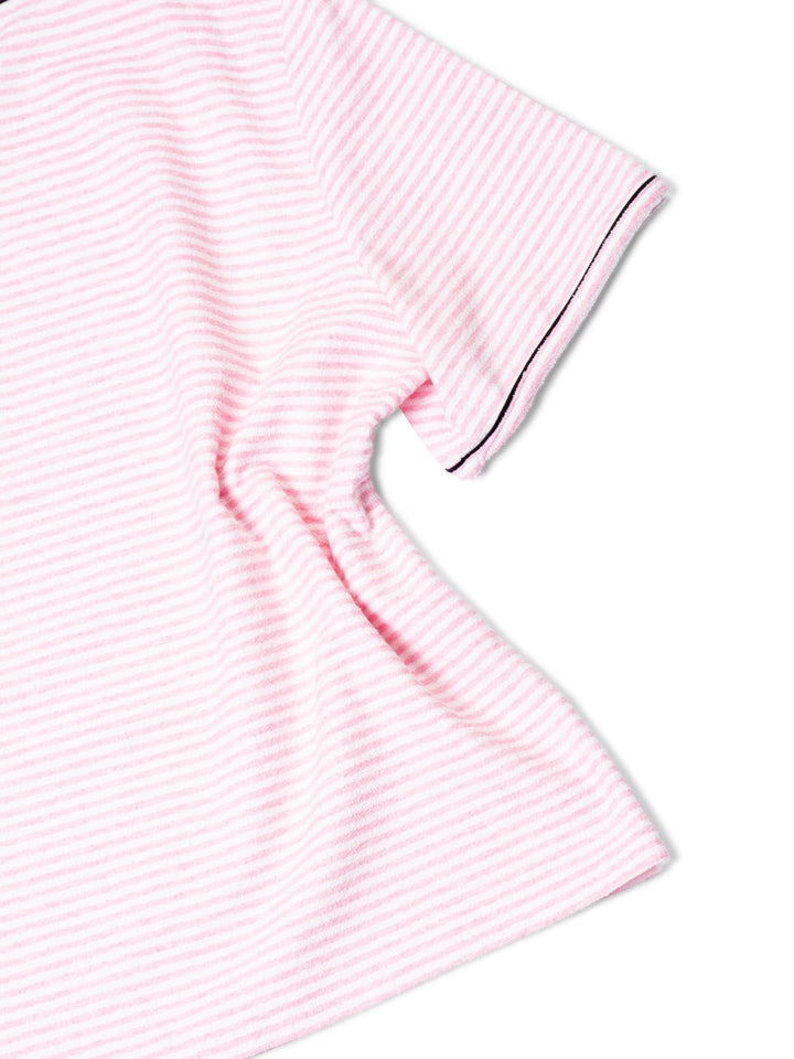Top Quality Chanel CC Logo Cotton Terrycloth La Pausa T-Shirt Unisex Pink