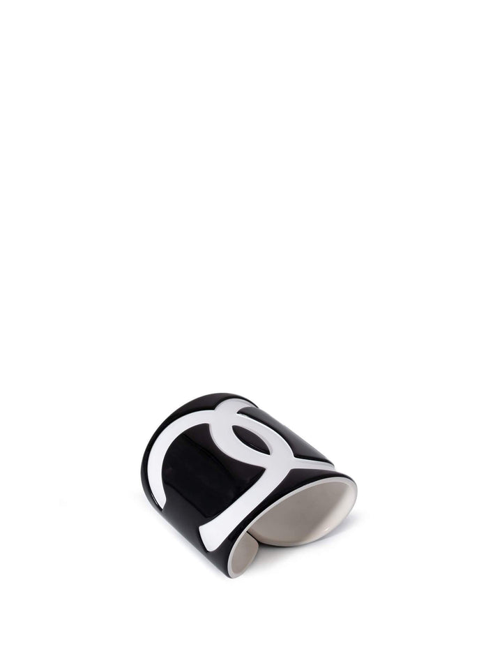 Top Quality Chanel CC Logo Cuff Bracelet Black White