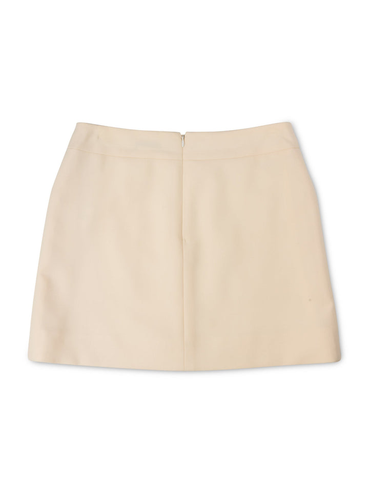 Top Quality Chanel CC Logo Front Pocket Mini Skirt Ivory