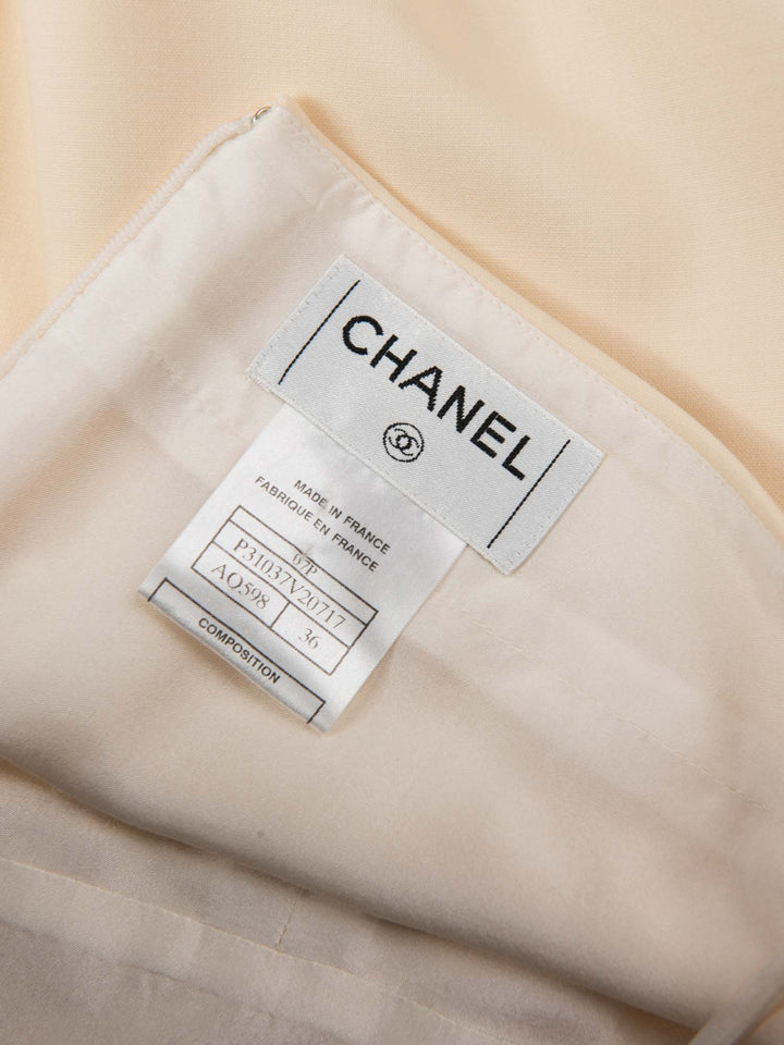 Top Quality Chanel CC Logo Front Pocket Mini Skirt Ivory