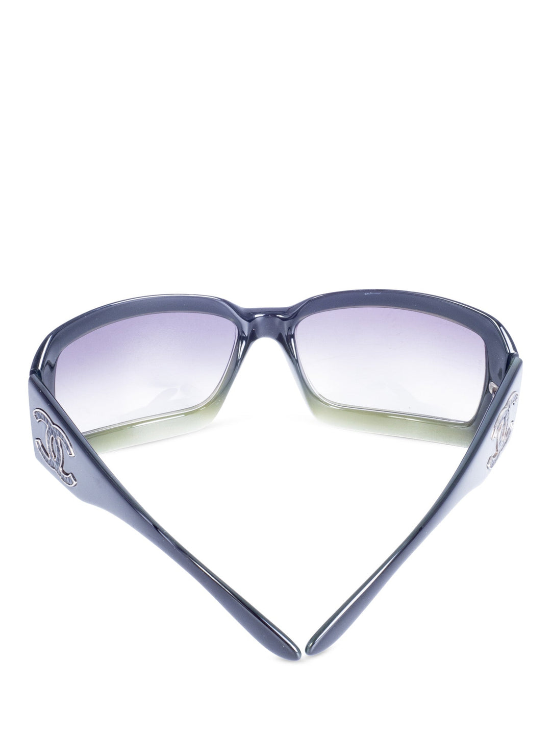 Top Quality Chanel CC Logo Gradient Rectangular Sunglasses Black Green