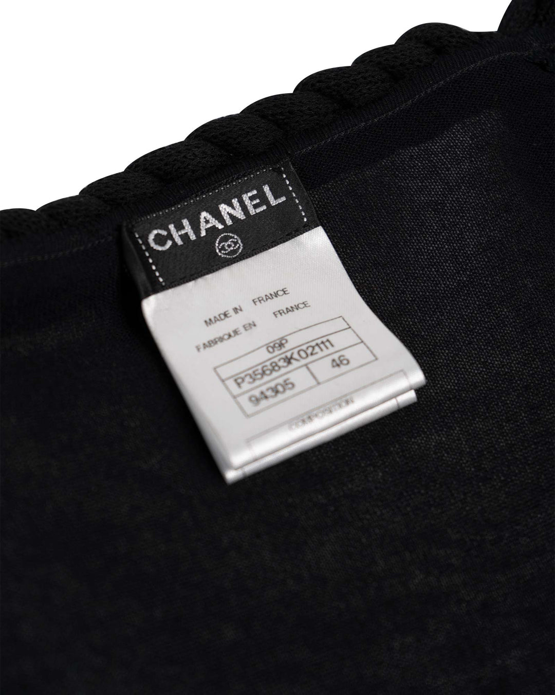 Top Quality Chanel CC Logo Knit Rope Fringe Blouse Black