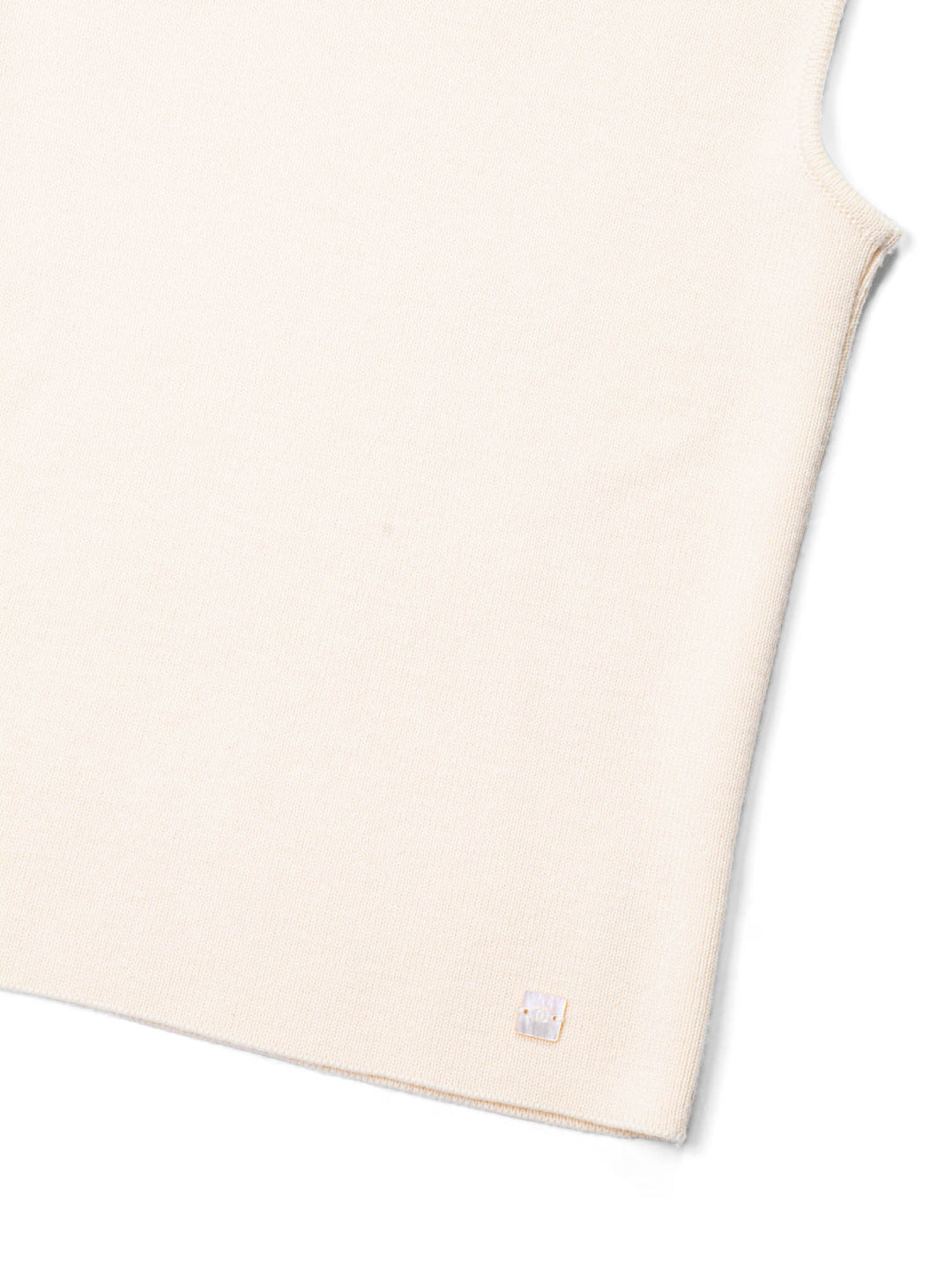Top Quality Chanel CC Logo Knit Sleeveless Turtleneck Top Beige
