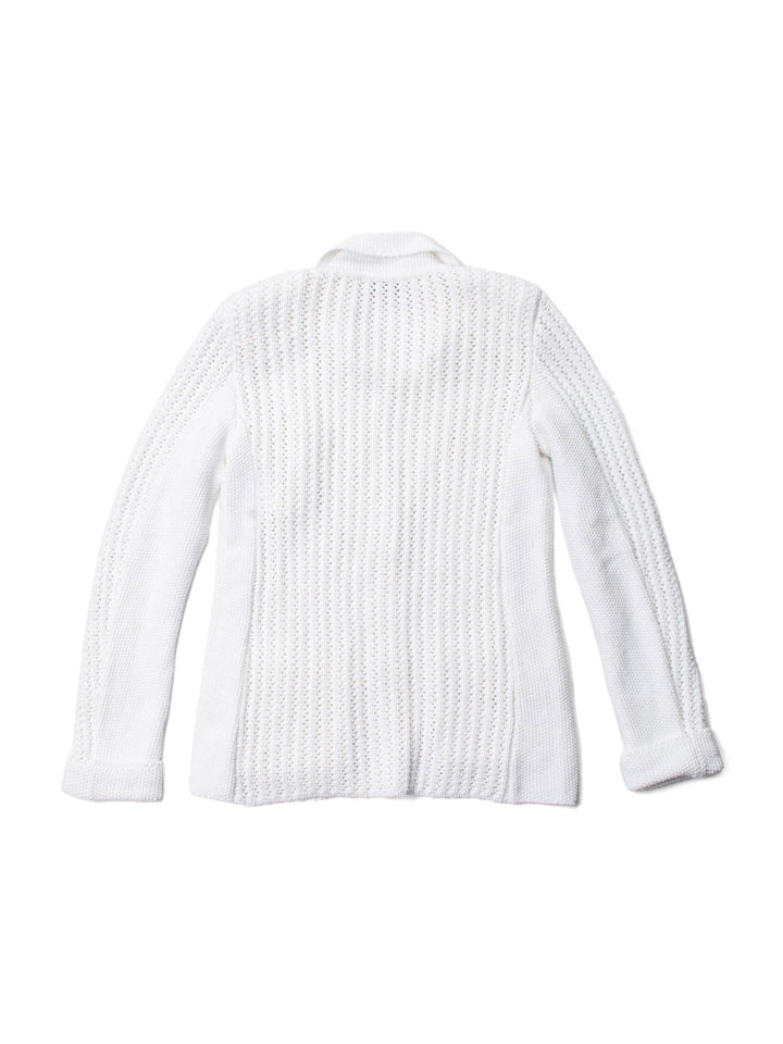 Top Quality Chanel CC Logo Knitted La Pausa Jacket White