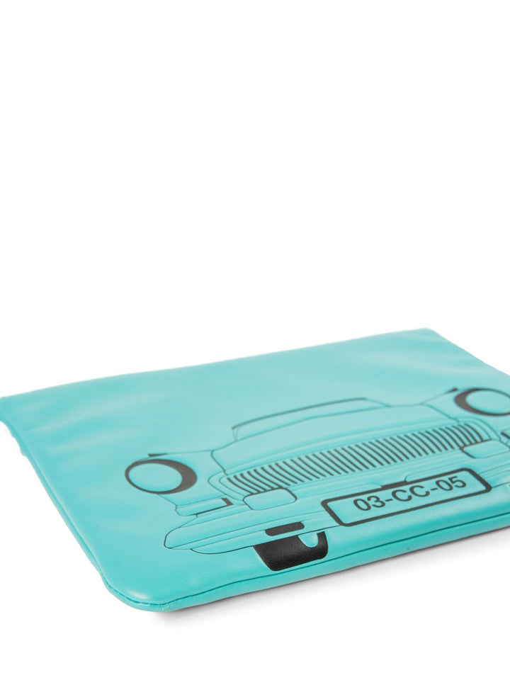 Top Quality Chanel CC Logo Leather Habana Clutch Aqua Blue