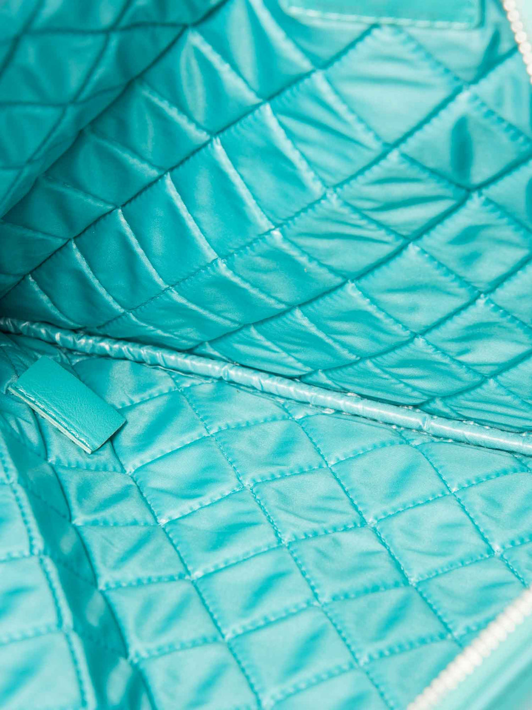 Top Quality Chanel CC Logo Leather Habana Clutch Aqua Blue