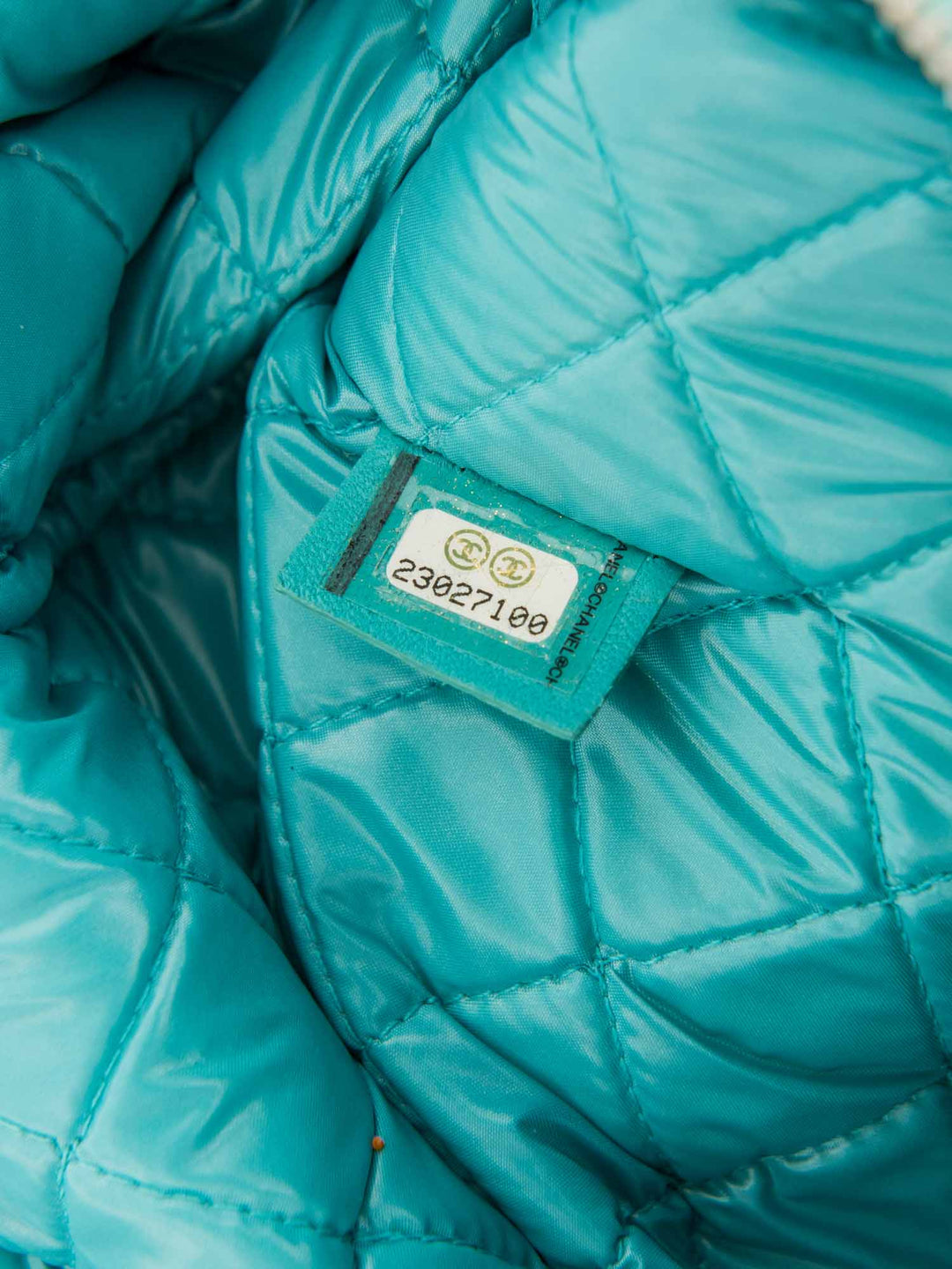 Top Quality Chanel CC Logo Leather Habana Clutch Aqua Blue