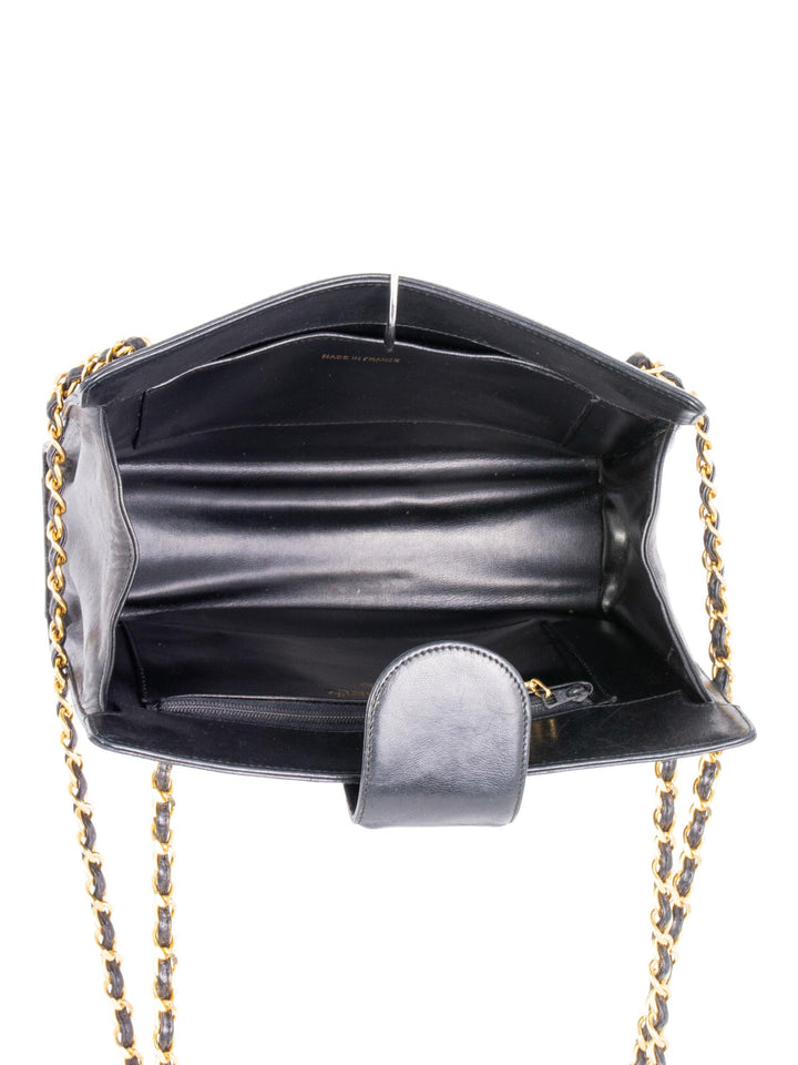 Top Quality Chanel CC Logo Leather Messenger Bag Black