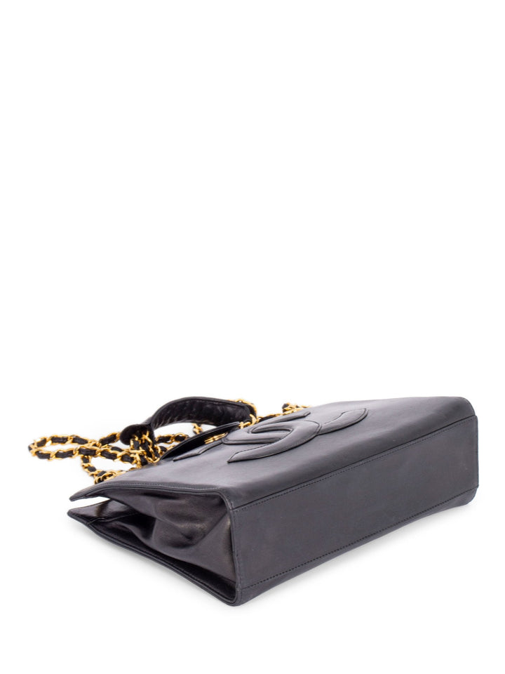 Top Quality Chanel CC Logo Leather Messenger Bag Black