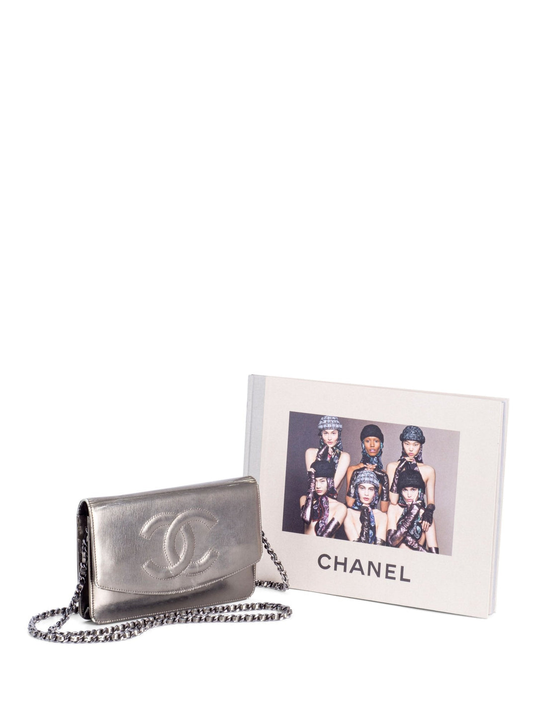 Top Quality Chanel CC Logo Leather Timeless Wallet On Chain Metallic Green