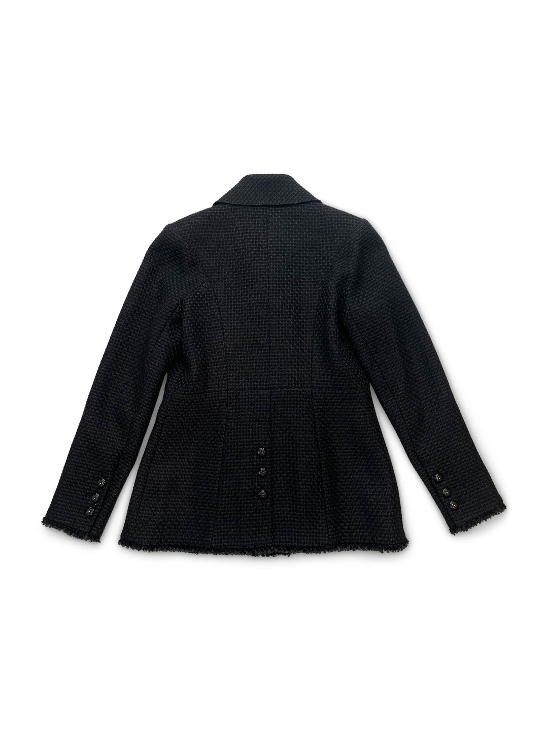 Top Quality Chanel CC Logo Lesage Tweed Fringe Aline Jacket Black
