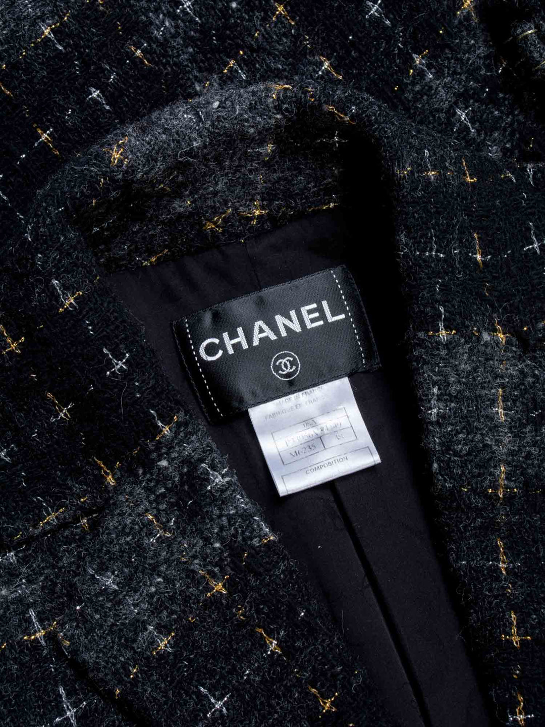 Top Quality Chanel CC Logo Lesage Tweed Fringe Aline Jacket Black Grey