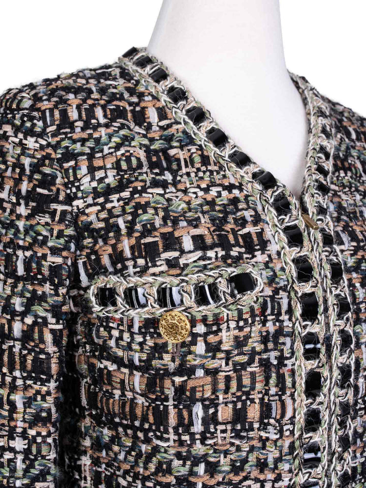 Top Quality Chanel CC Logo Lesage Tweed Fringe Fitted Jacket Multicolor