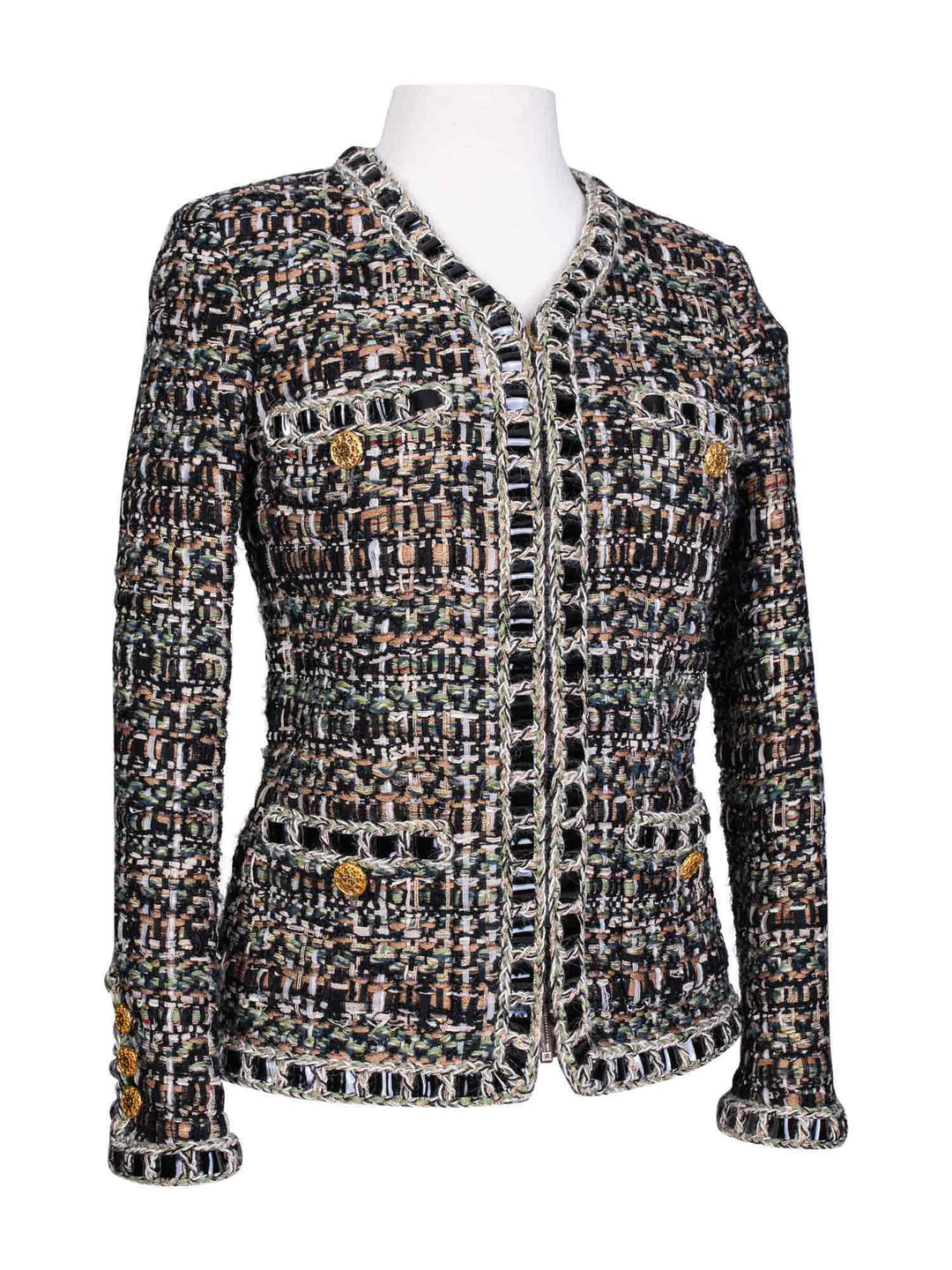 Top Quality Chanel CC Logo Lesage Tweed Fringe Fitted Jacket Multicolor