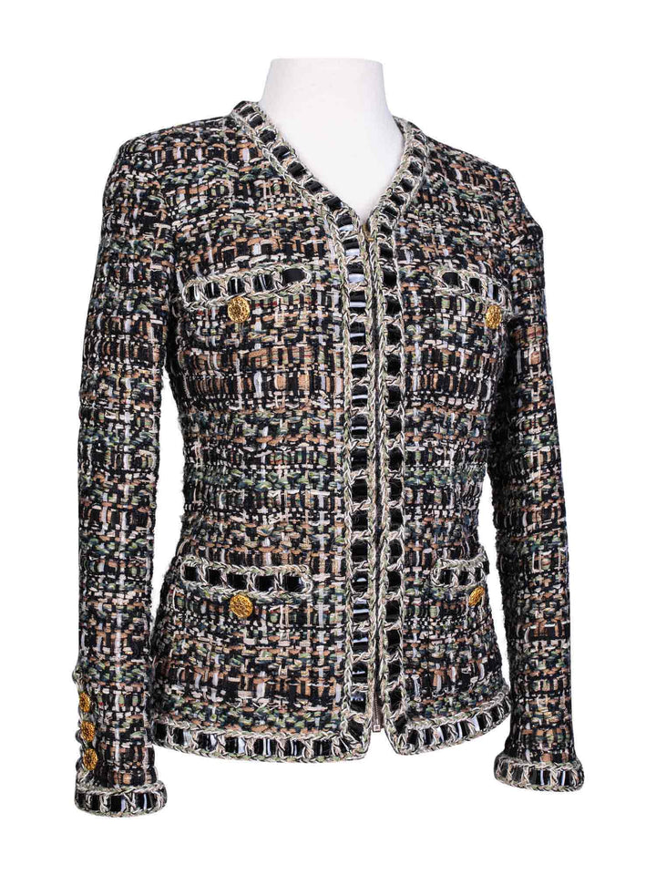 Top Quality Chanel CC Logo Lesage Tweed Fringe Fitted Jacket Multicolor