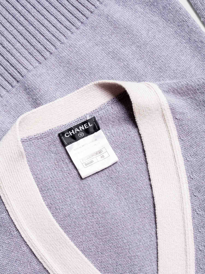 Top Quality Chanel CC Logo Lion Head Cashmere Cardigan Grey