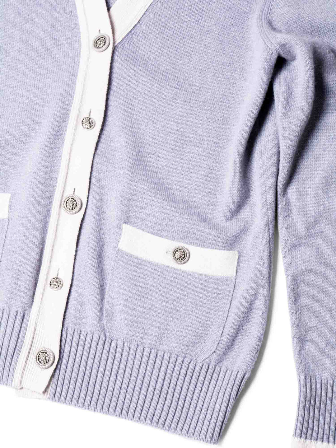 Top Quality Chanel CC Logo Lion Head Cashmere Cardigan Grey