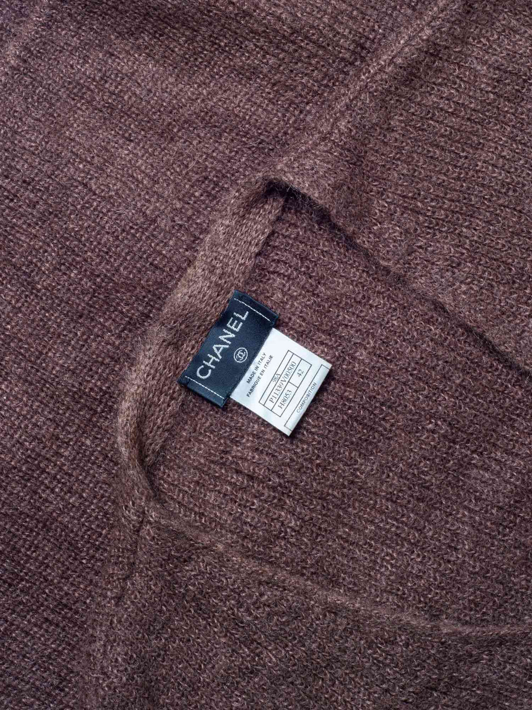 Top Quality Chanel CC Logo Mohair Knit Long Cardigan Brown