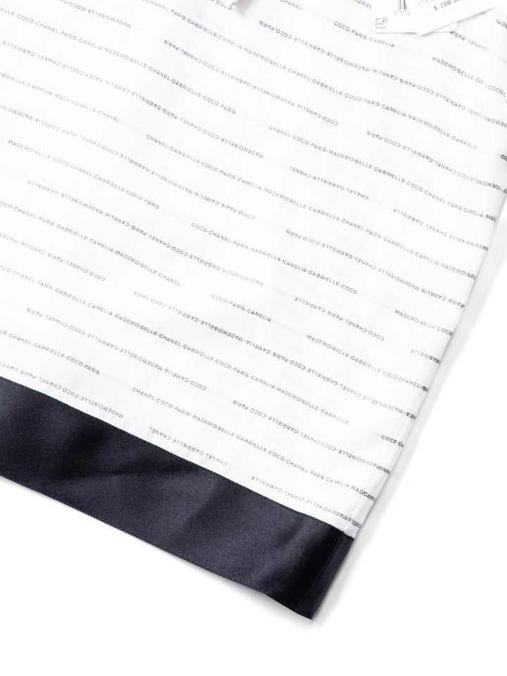 Top Quality Chanel CC Logo Monogram Silk Blouse Black White