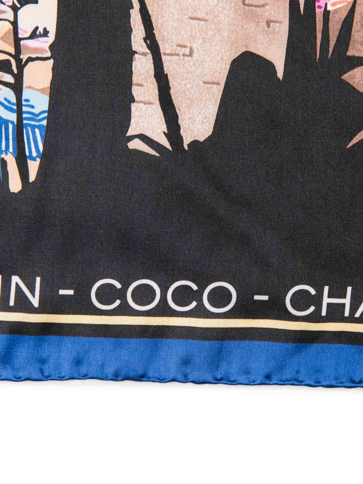 Top Quality Chanel CC Logo Par Le Train Train Scarf Blue