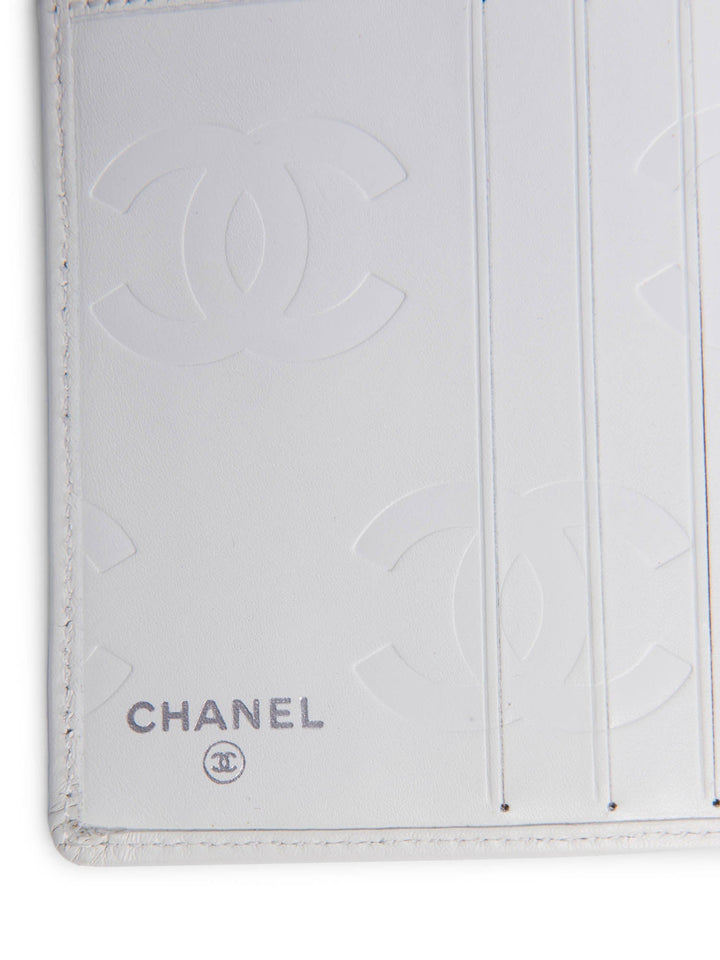 Top Quality Chanel CC Logo Python Quilted Cambon Wallet White