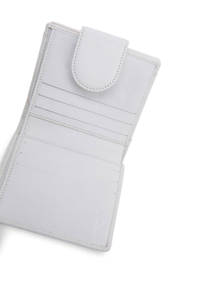 Top Quality Chanel CC Logo Python Quilted Cambon Wallet White