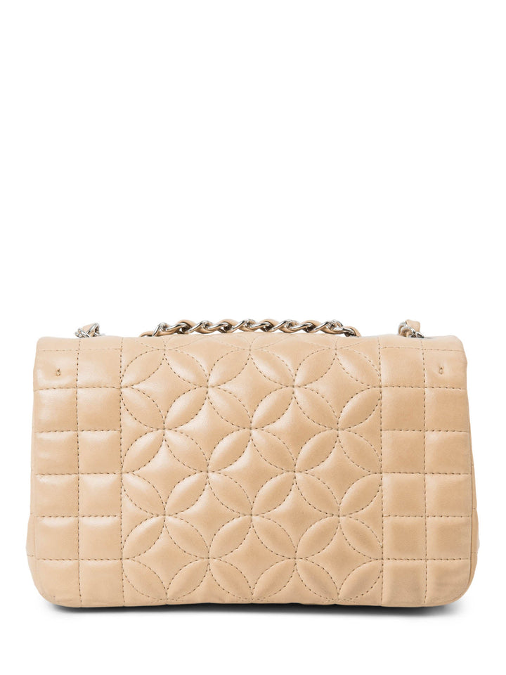 Top Quality Chanel CC Logo Quilted Camellia Leather Mini Bag Beige
