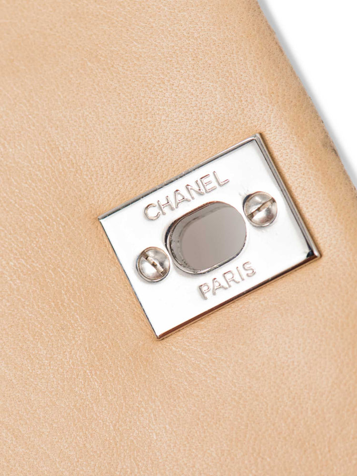 Top Quality Chanel CC Logo Quilted Camellia Leather Mini Bag Beige