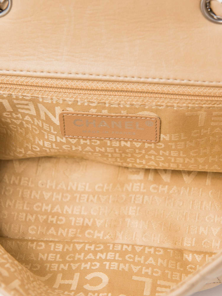 Top Quality Chanel CC Logo Quilted Camellia Leather Mini Bag Beige