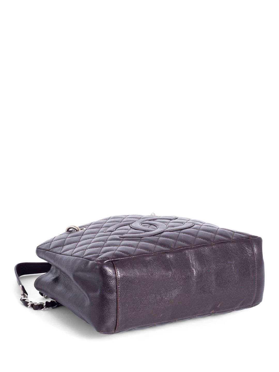 Top Quality Chanel CC Logo Quilted Caviar Grand Shopper Bag Brown