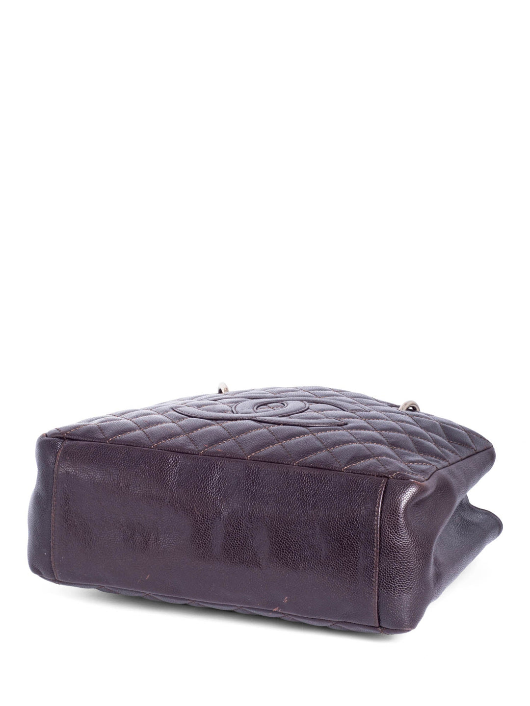 Top Quality Chanel CC Logo Quilted Caviar Grand Shopper Bag Brown