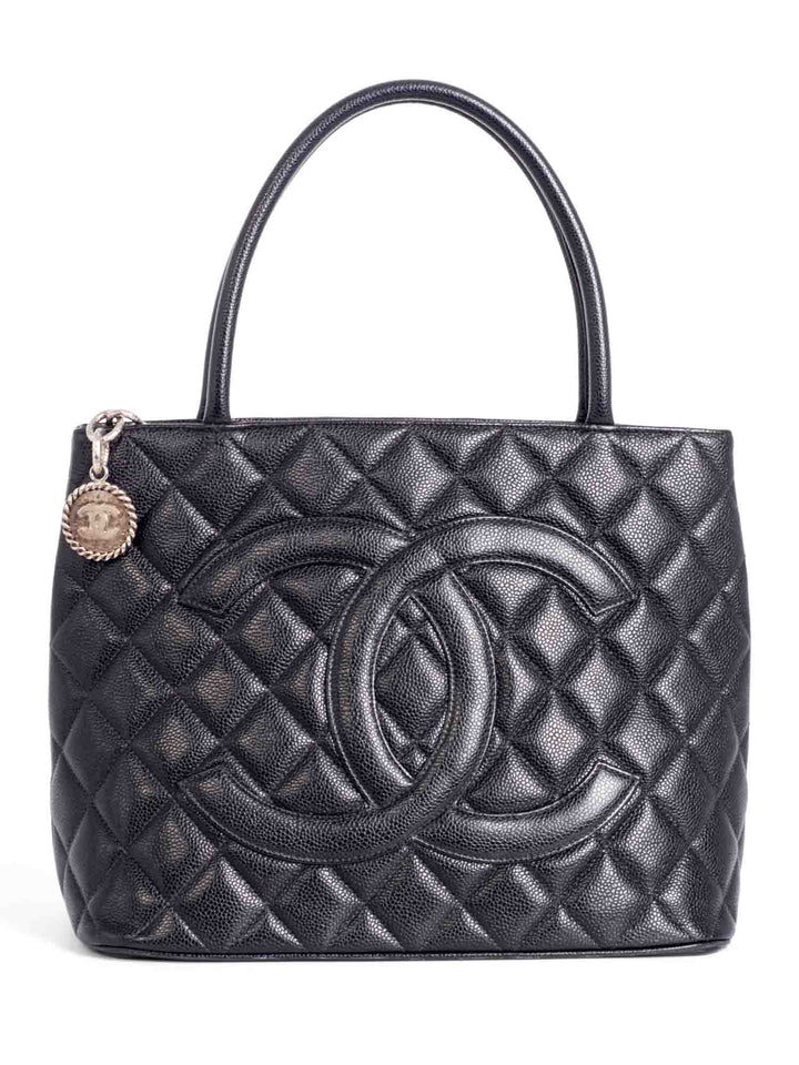 Top Quality Chanel CC Logo Quilted Caviar Leather Bag Black