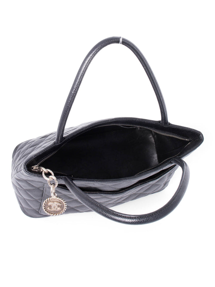 Top Quality Chanel CC Logo Quilted Caviar Leather Bag Black