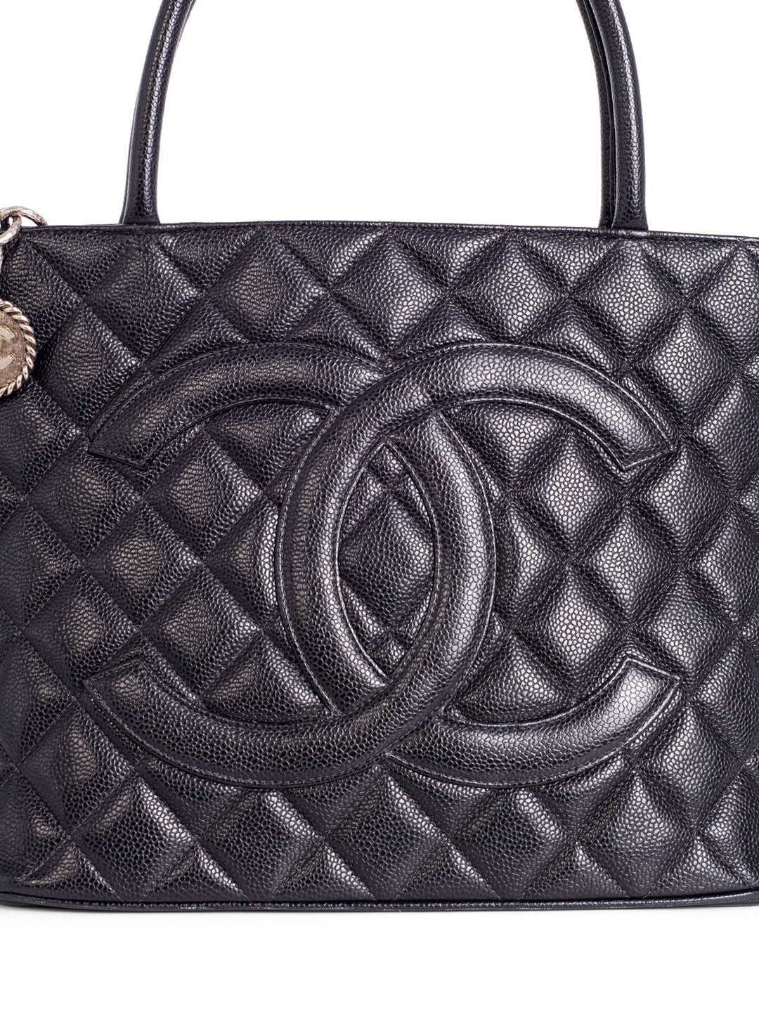 Top Quality Chanel CC Logo Quilted Caviar Leather Bag Black
